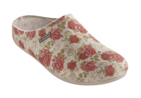Shepherd slipper Cilla beige/flower